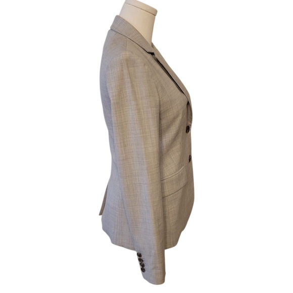 J. Crew 1035 Gray Wool Herringbone Tailored Blazer Jacket Size 00 - Picture 3 of 5